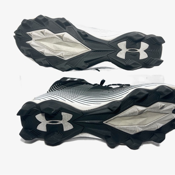 Under Armour Black White UAF Hightop Cleats Mens size 13 - Picture 7 of 9